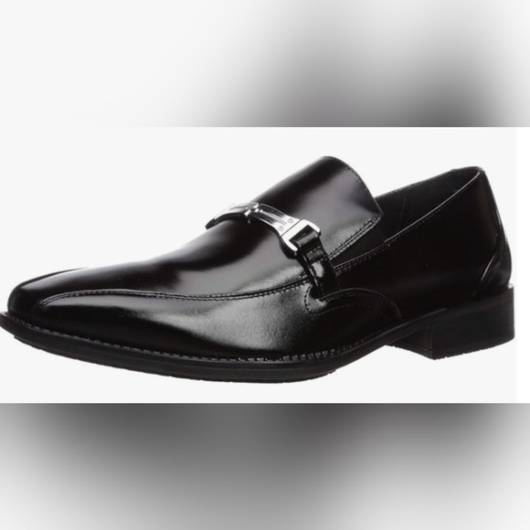 Stacy Adams Mens Black Leather Slip On Dress Shoes Loafers  Luxe Sz.12W main image 8